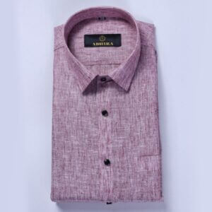 Dark Purple Color Arrow Linen Formal Shirts For Men