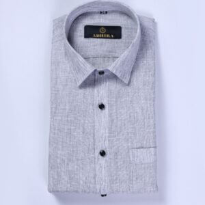 Light Grey Color Arrow Linen Formal Shirts For Men