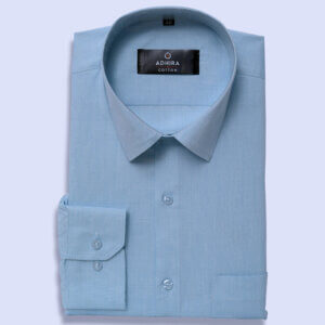 Sky Blue Color High Jack Cotton Shirt For Men’s.